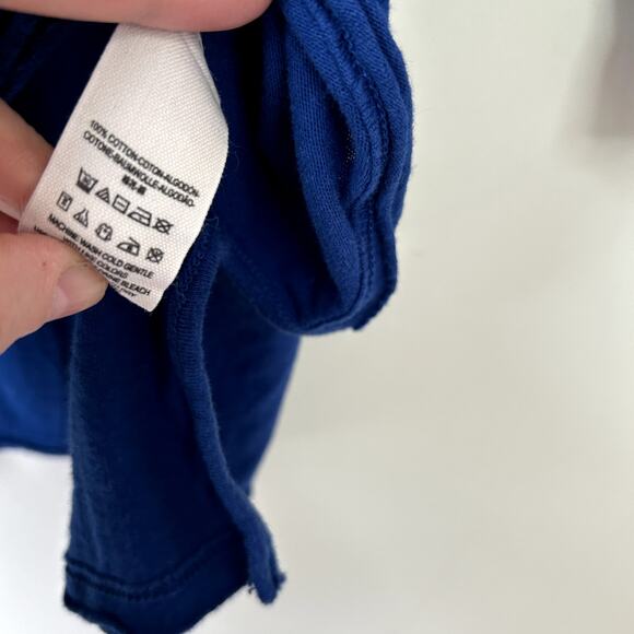 We the Free People Varsity Top Size S Blue Pullover Jersey Tee Relaxed Oversized - Picture 6 of 6